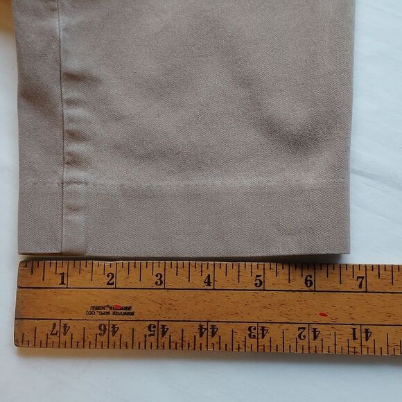 TALBOTS Tan Ankle Pants Twill Flat Front 10 - Picture 9 of 12